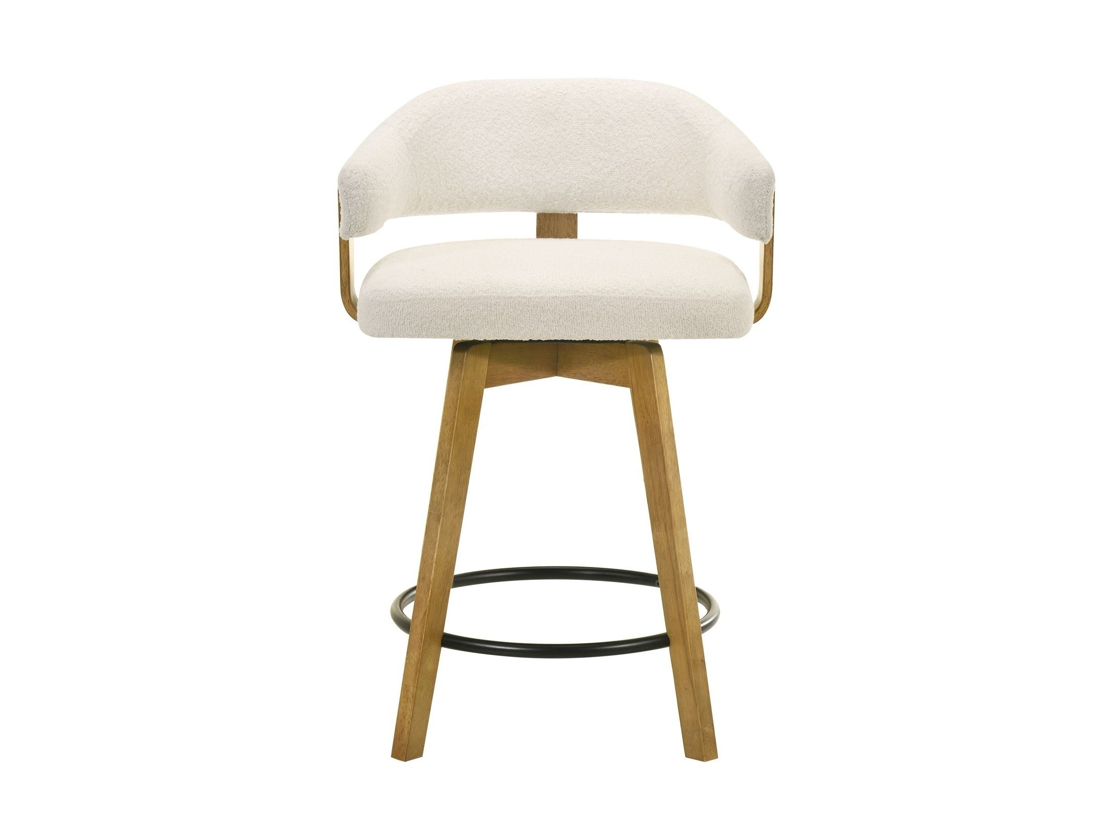 Callah - Contemporary Natural Wood Counter Height Kitchen Bar Stool
