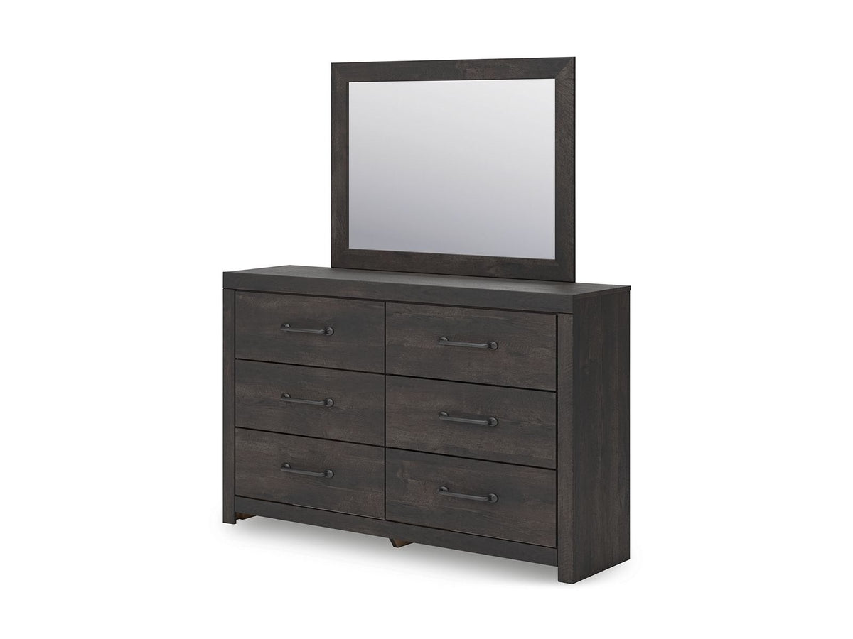 Hollivern - Dresser And Mirror - Dark Gray