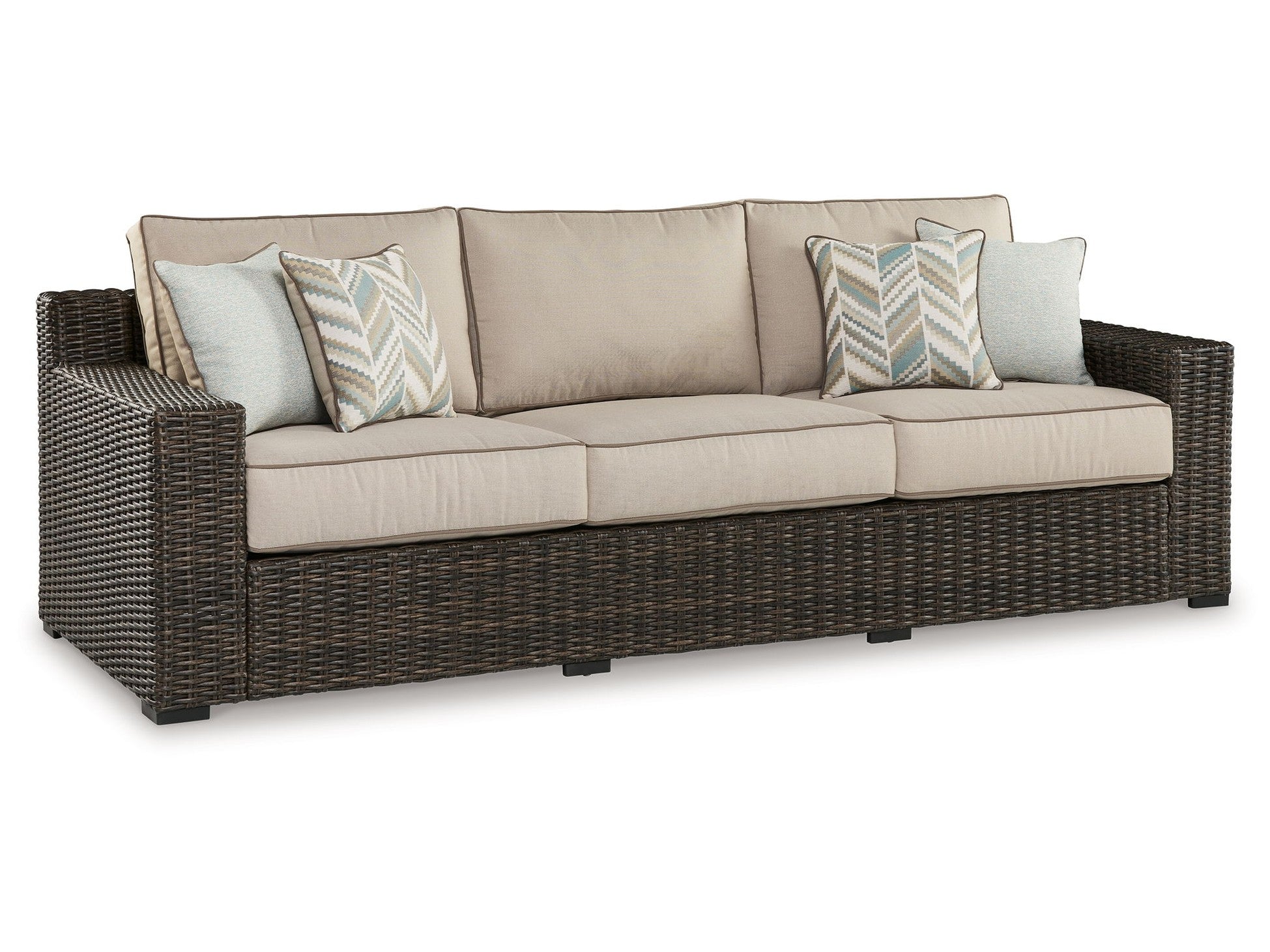 Coastline Bay - Sofa With Cushion - Brown
