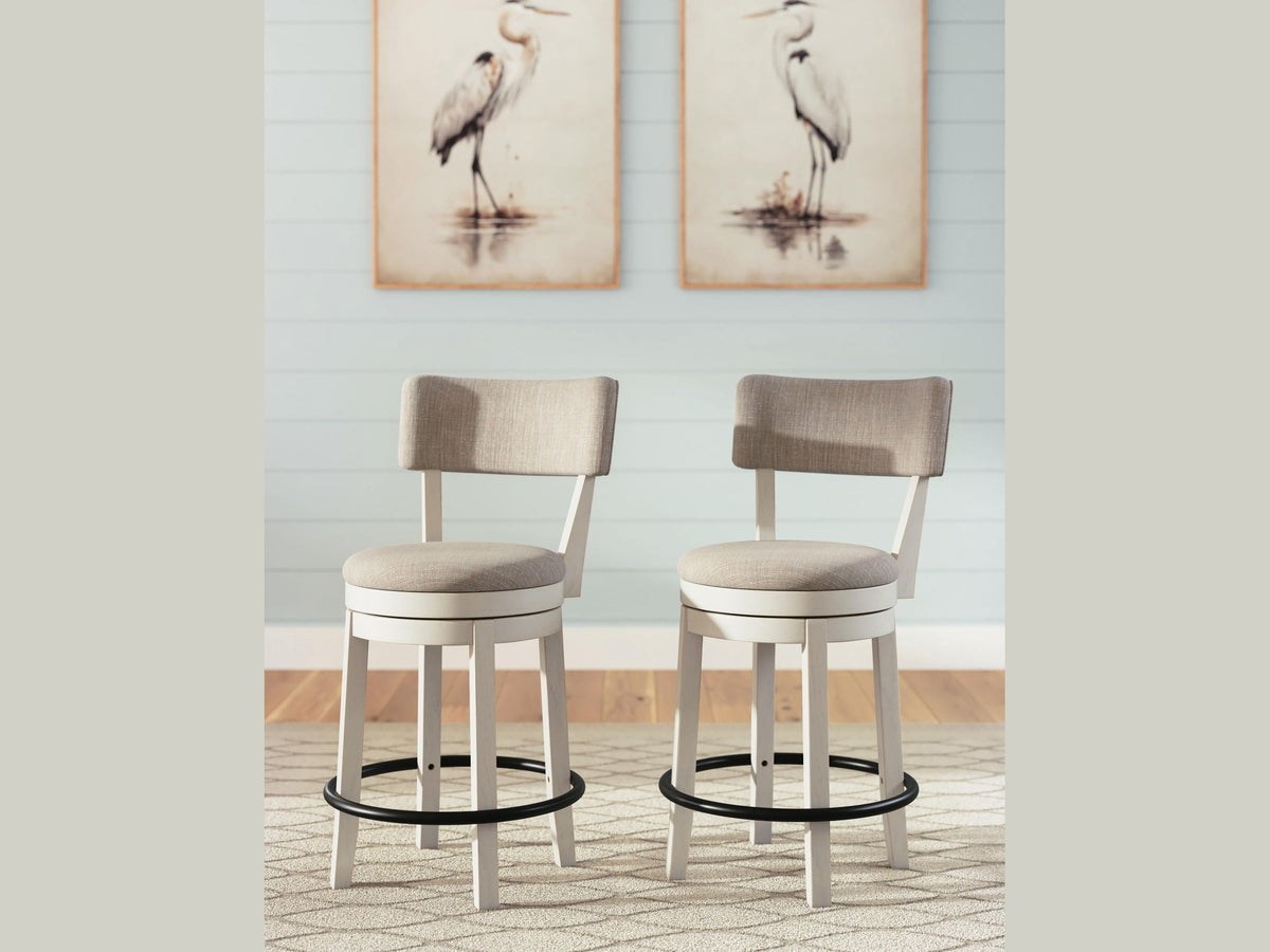 Robbinsdale - Upholstered Swivel Barstool (Set of 2) - Antique White