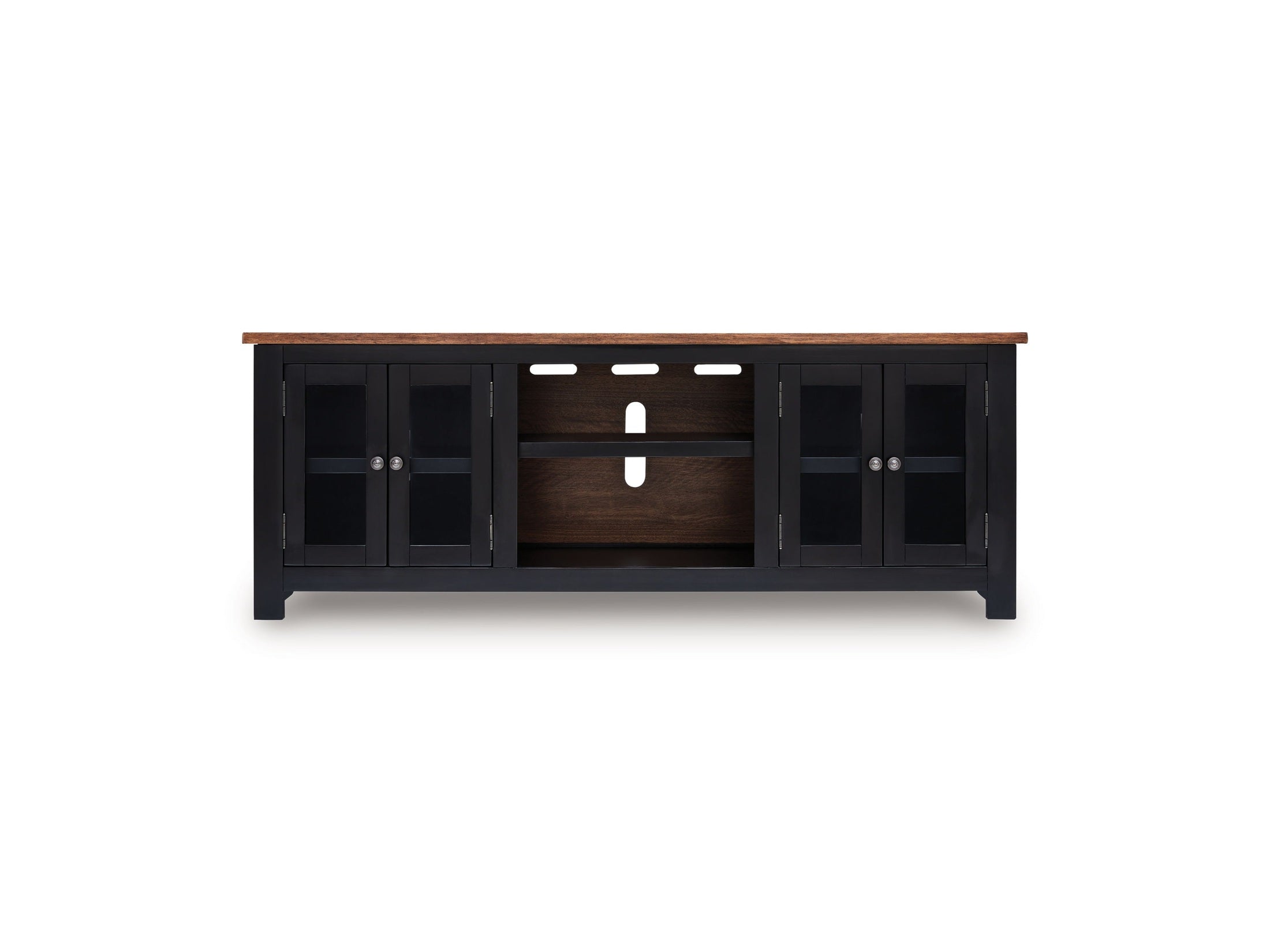 Wildenauer - XL TV Stand With Fireplace Option - Brown / Black