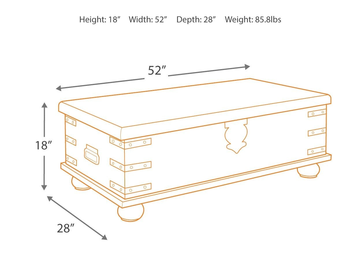 Carynhurst - Lift Top Cocktail Table - White Wash Gray