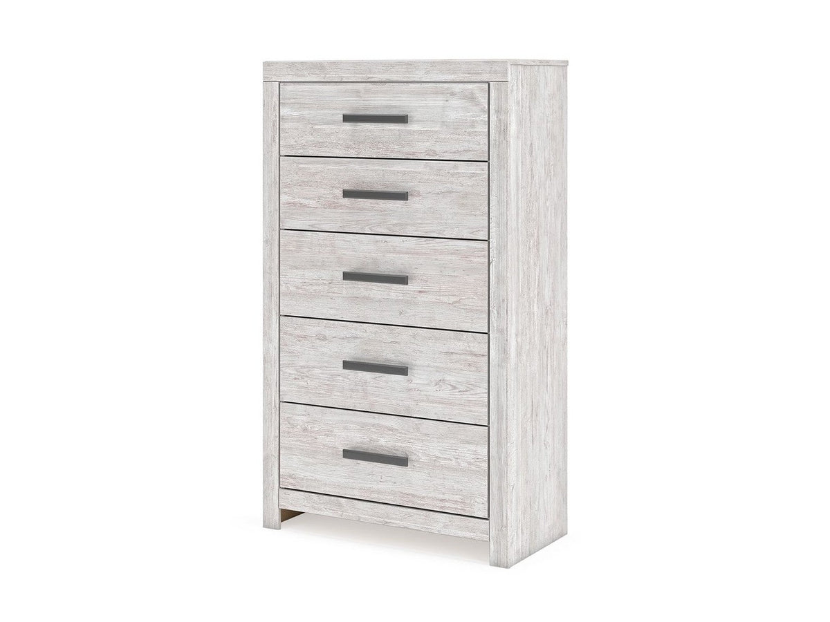 Cayboni - Five Drawer Chest - Whitewash