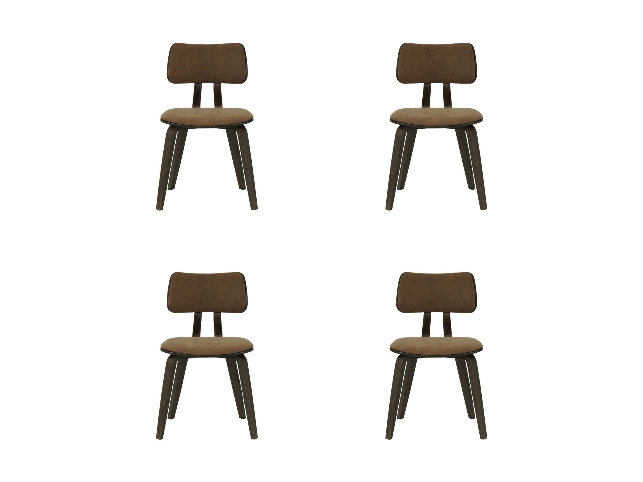 Jaguar - Curved Back Wood Dining Chair With Faux Leather Seat