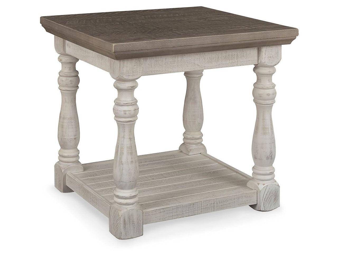 Havalance - Rectangular End Table - Gray / White