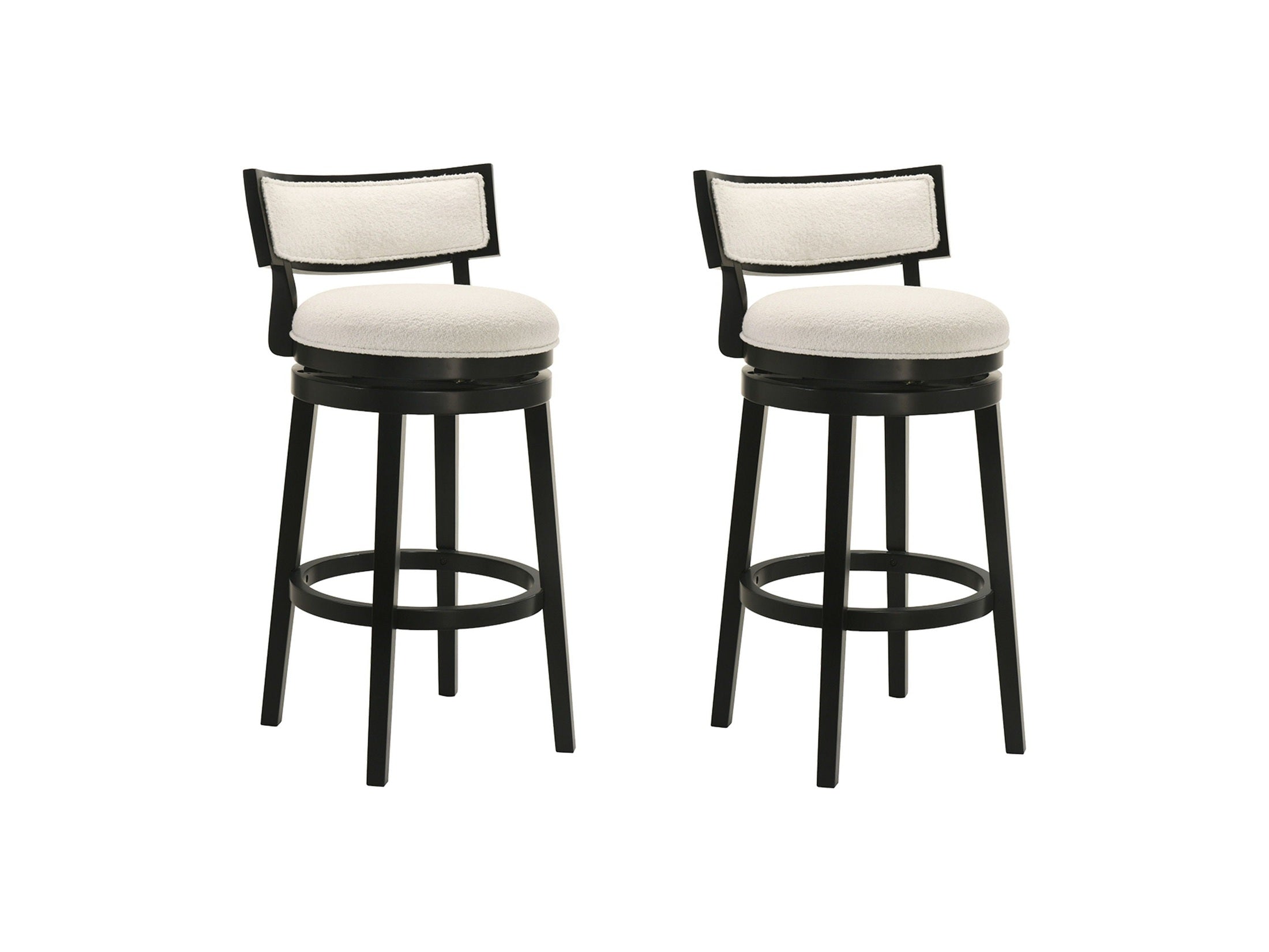 Noely - Modern Farmhouse Swivel Wood Bar Height Kitchen Bar Stool