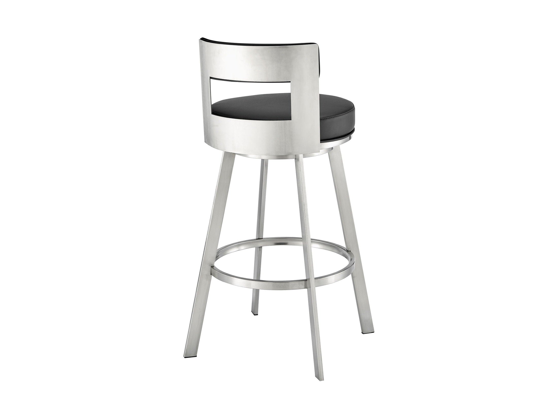 Flynn - Swivel Bar Stool - Brushed Steel