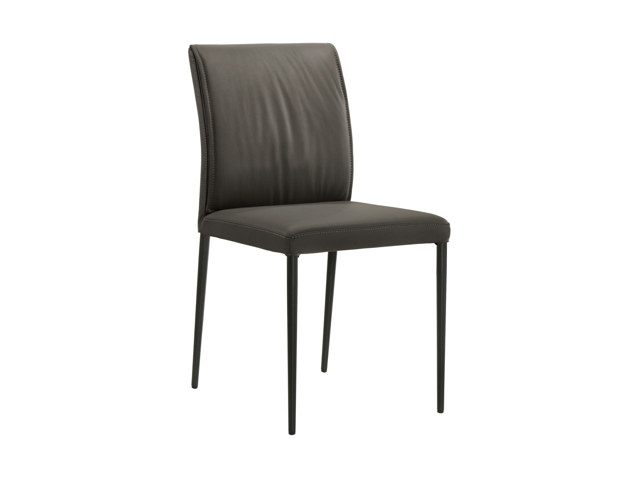 Meriam - Full Back Top Grain Leather Upholstered Metal Dining Chairs (Set of 2)