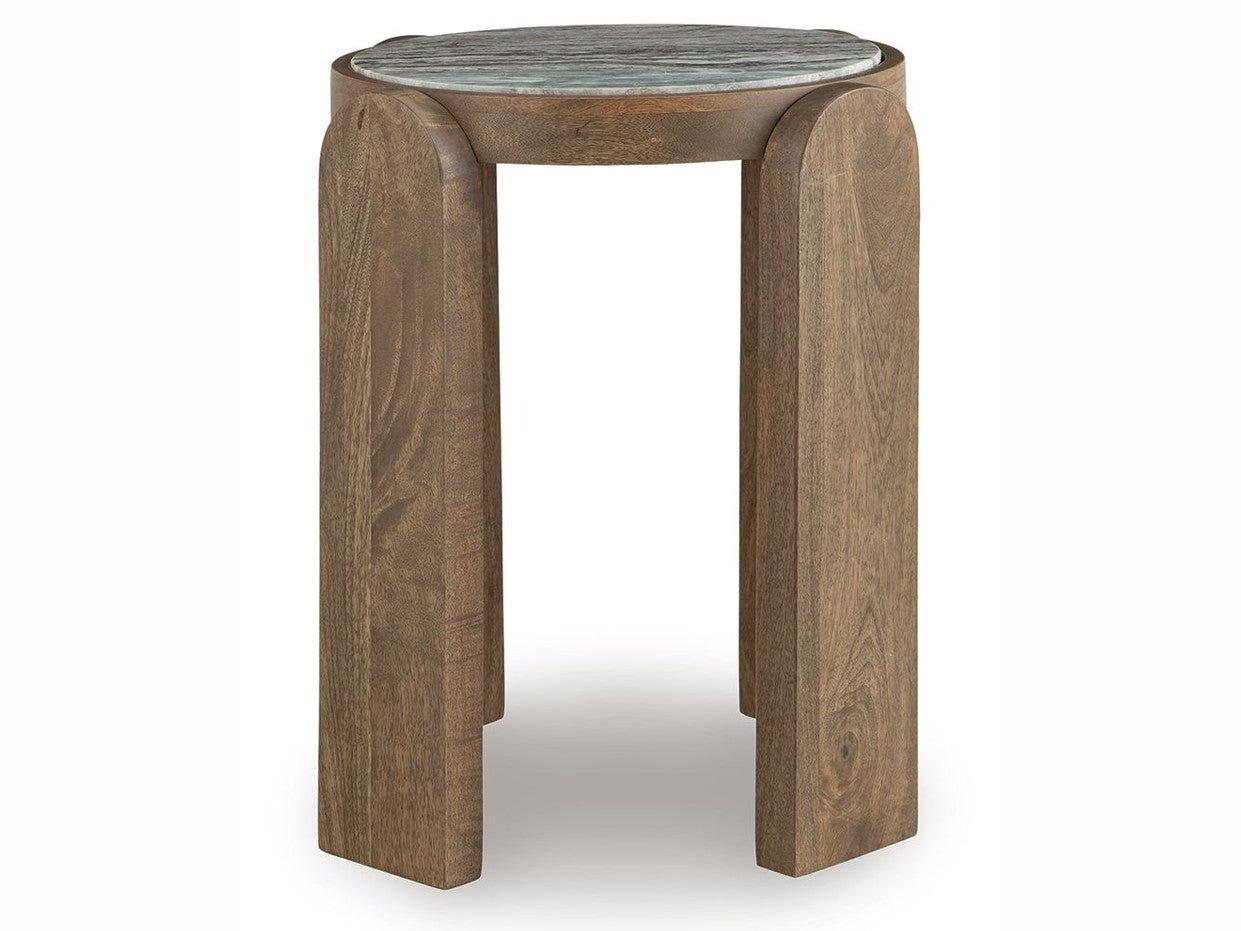 Gavrilley - Accent Table - Gray / White / Brown