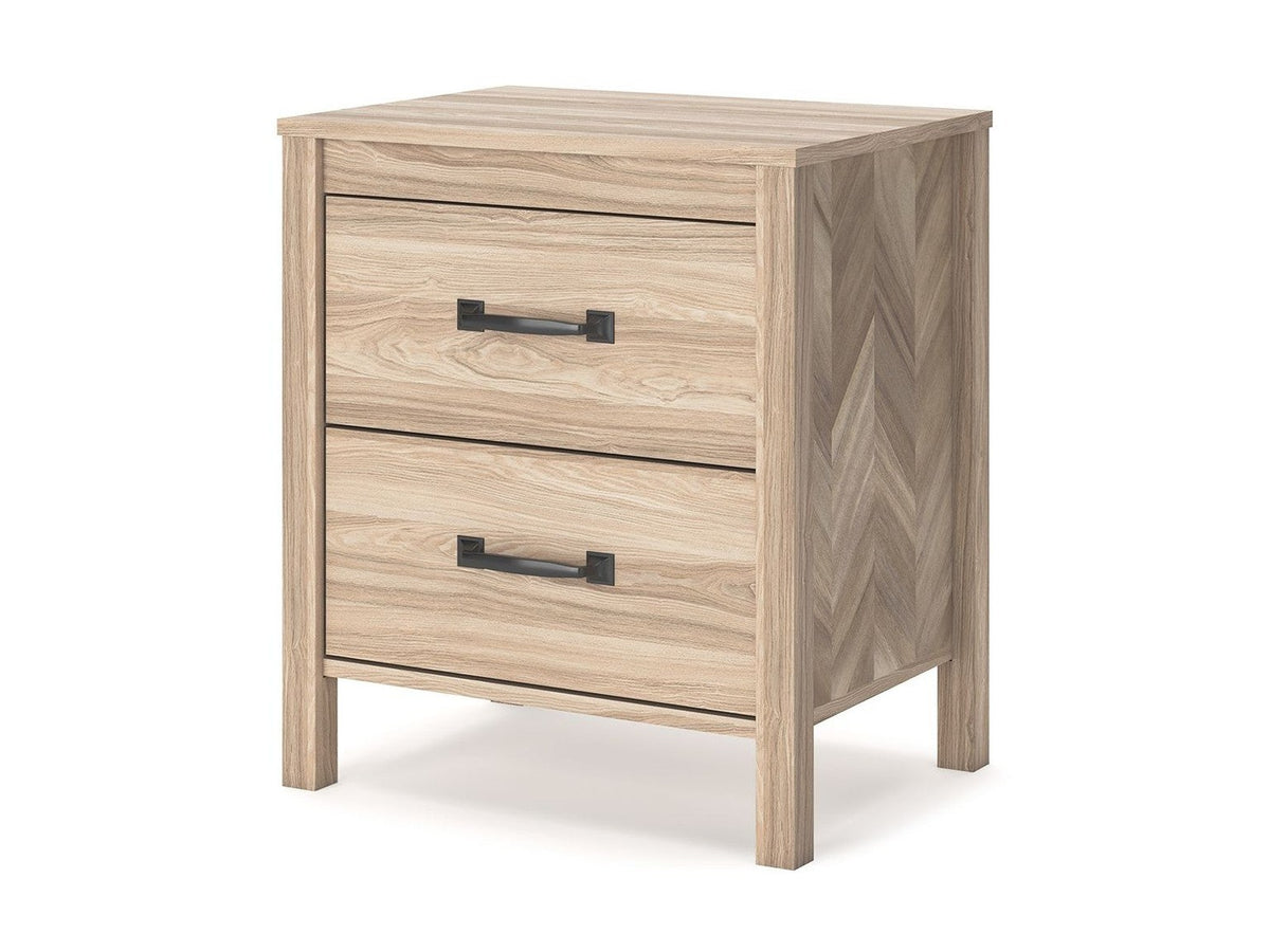 Battelle - Two Drawer Night Stand - Tan