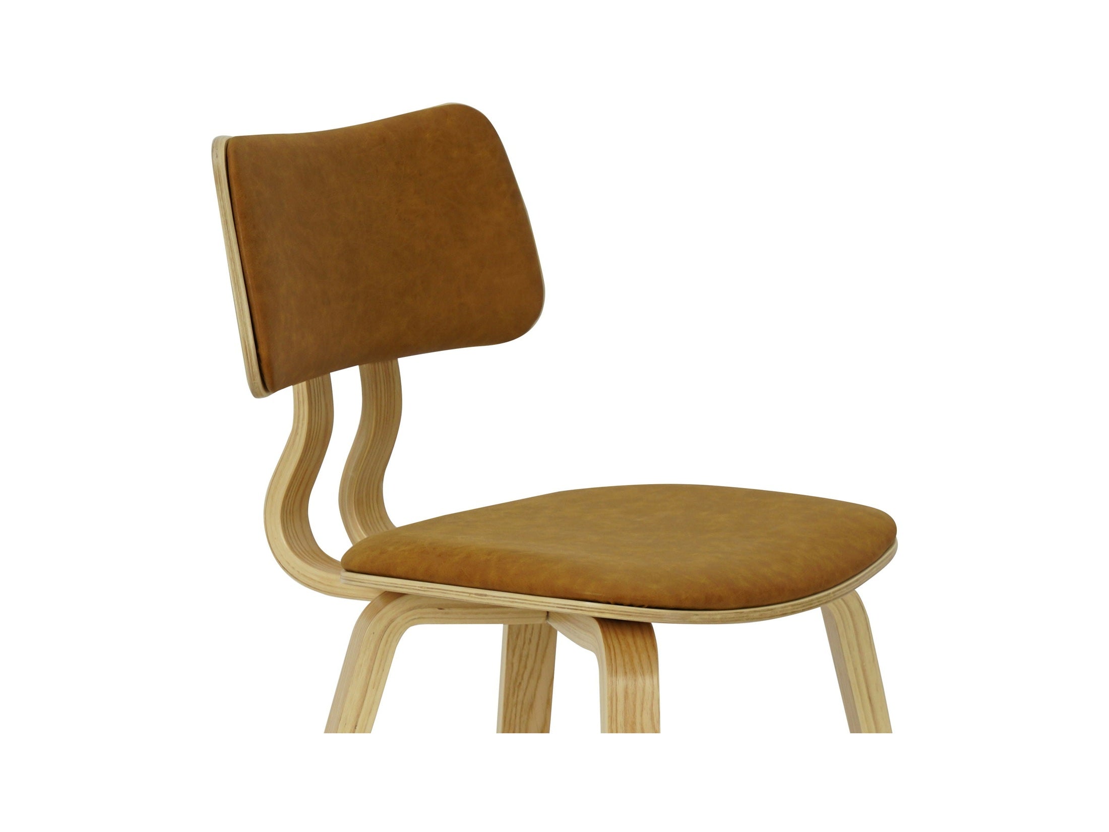 Jaguar - Curved Back Wood Dining Chair With Faux Leather Seat