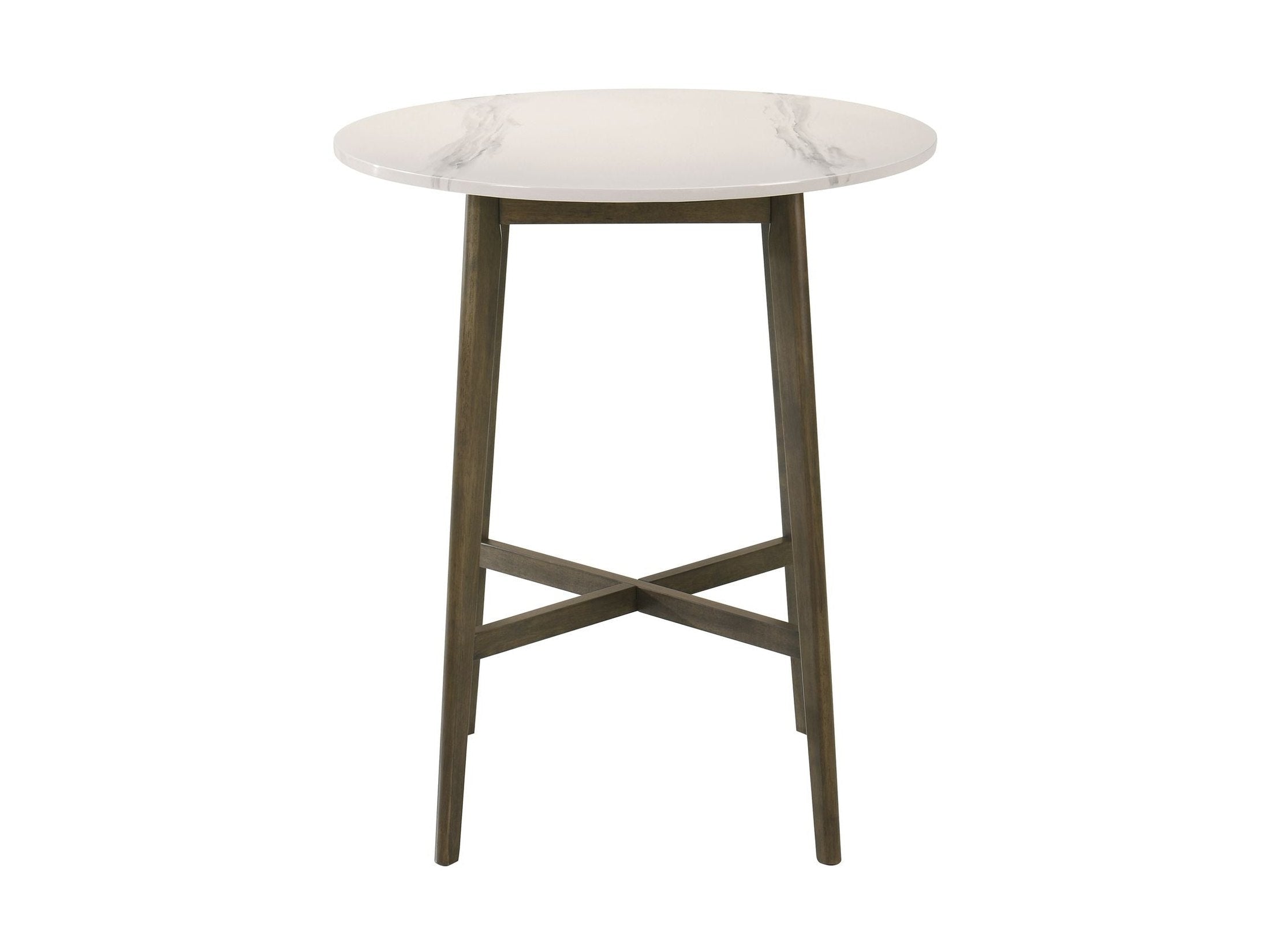 Jayla - 35.5" Marble Top Pub Table - Night Wenge / White