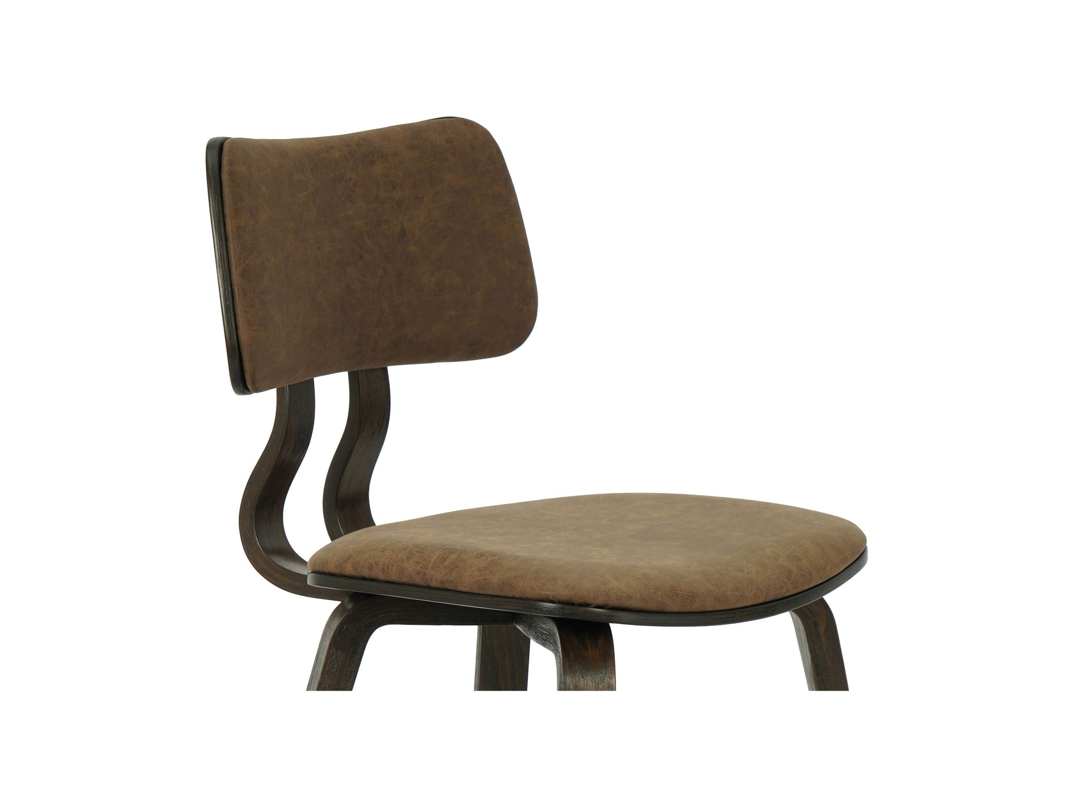 Jaguar - Curved Back Wood Dining Chair With Faux Leather Seat