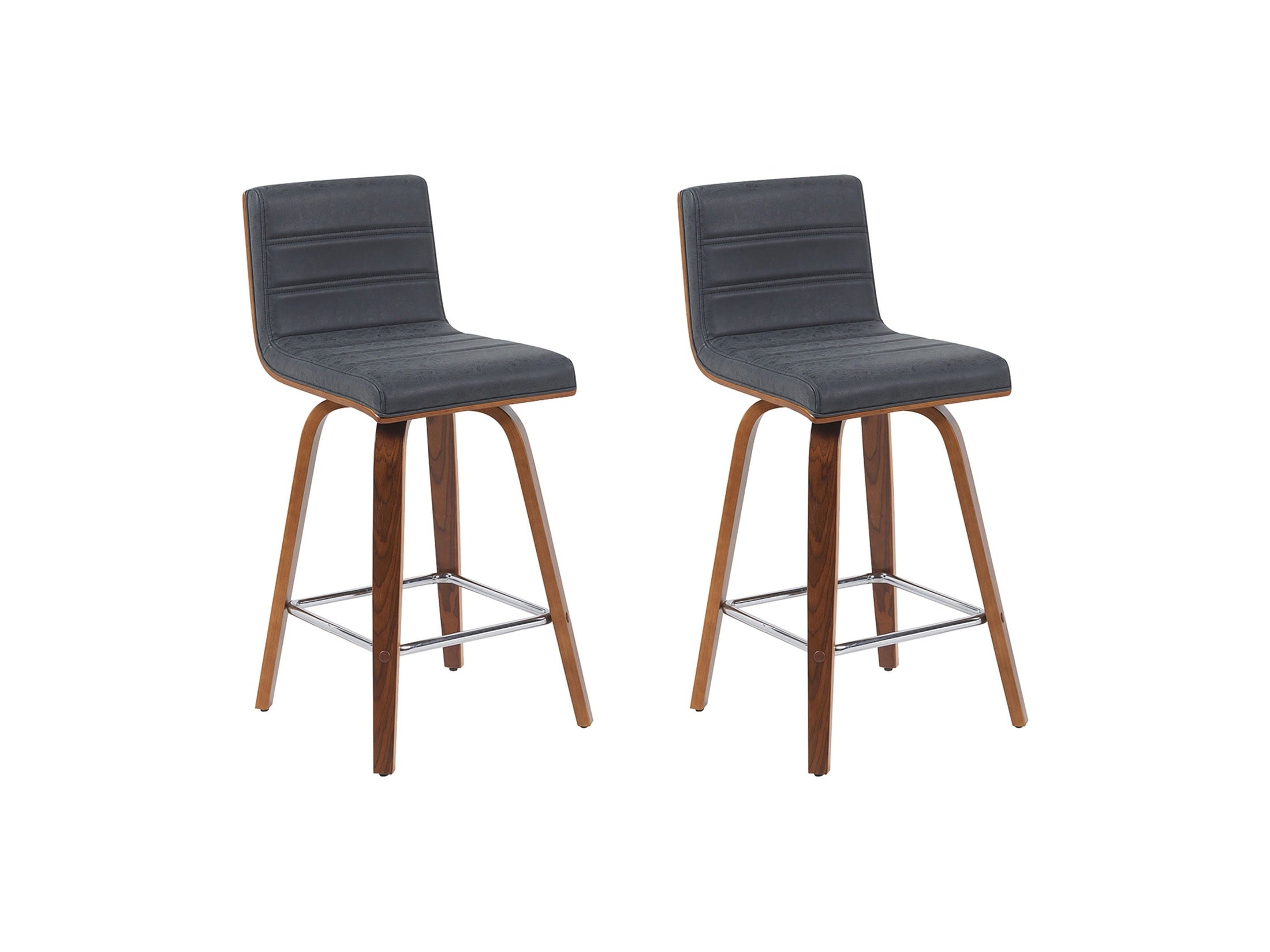 Vienna - Modern Counter Height Swivel Bar Stool - Walnut Finished Wood Frame
