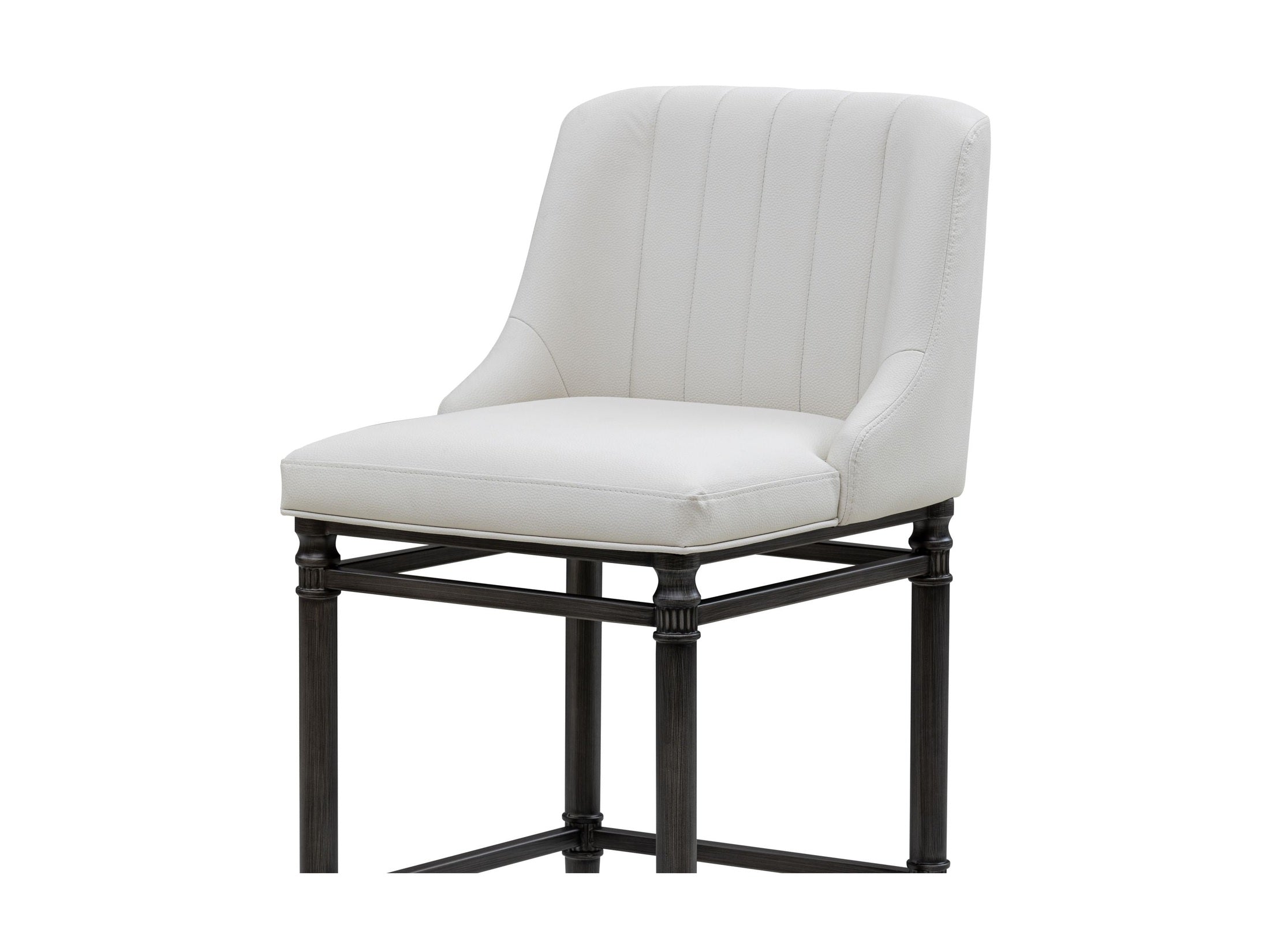 Marvin - Steel Frame Faux Leather Upholstered Counter Height Barstool