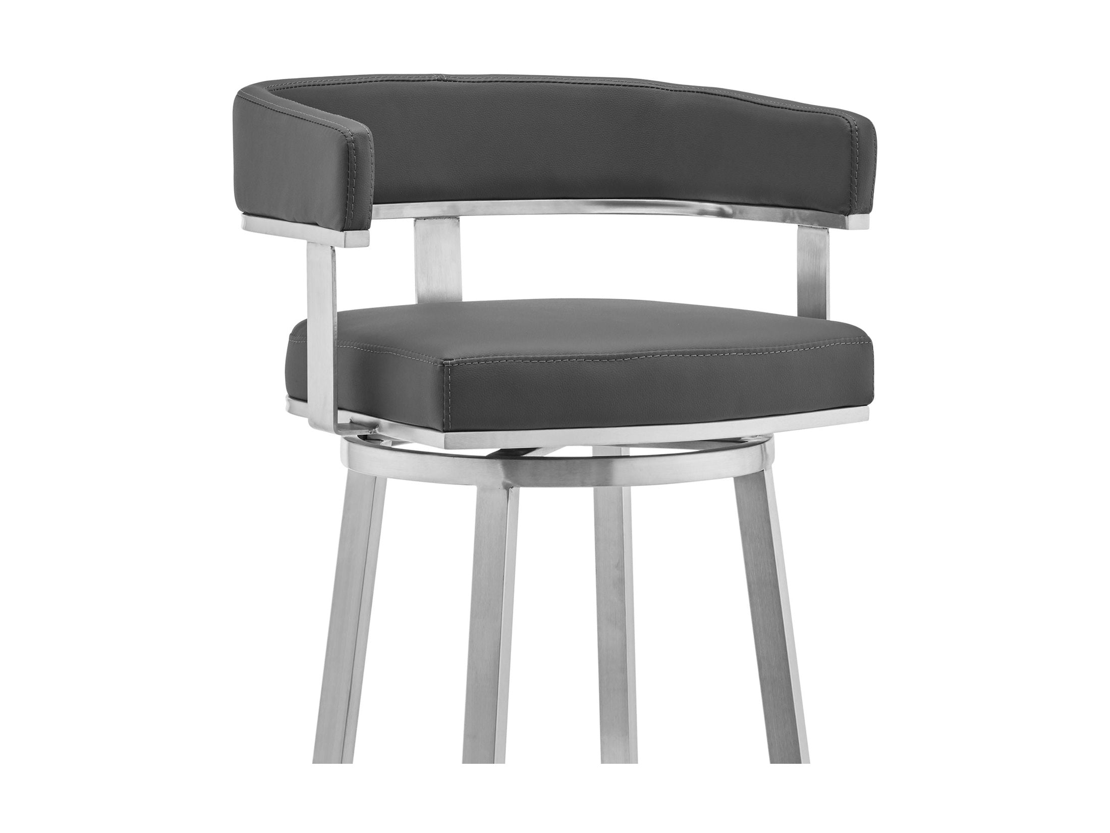 Cohen - Brushed Stainless Steel Swivel Bar Stool