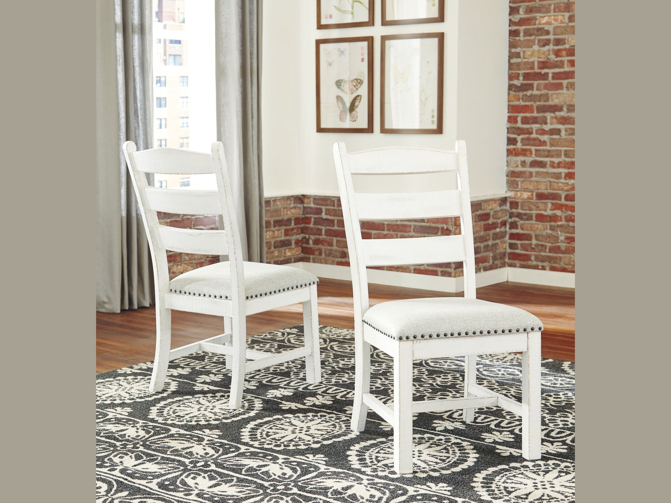 Valebeck - Dining UPH Side Chair (Set of 2) - Beige / White