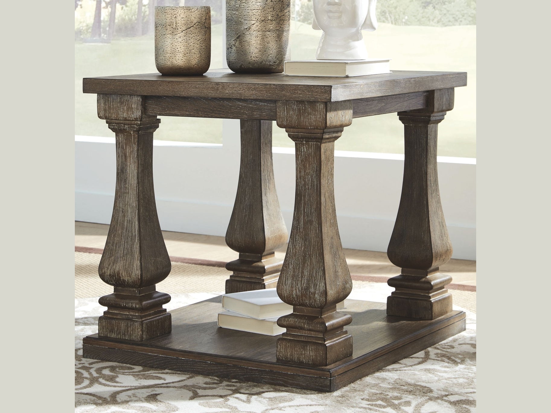 Johnelle - Rectangular End Table - Gray