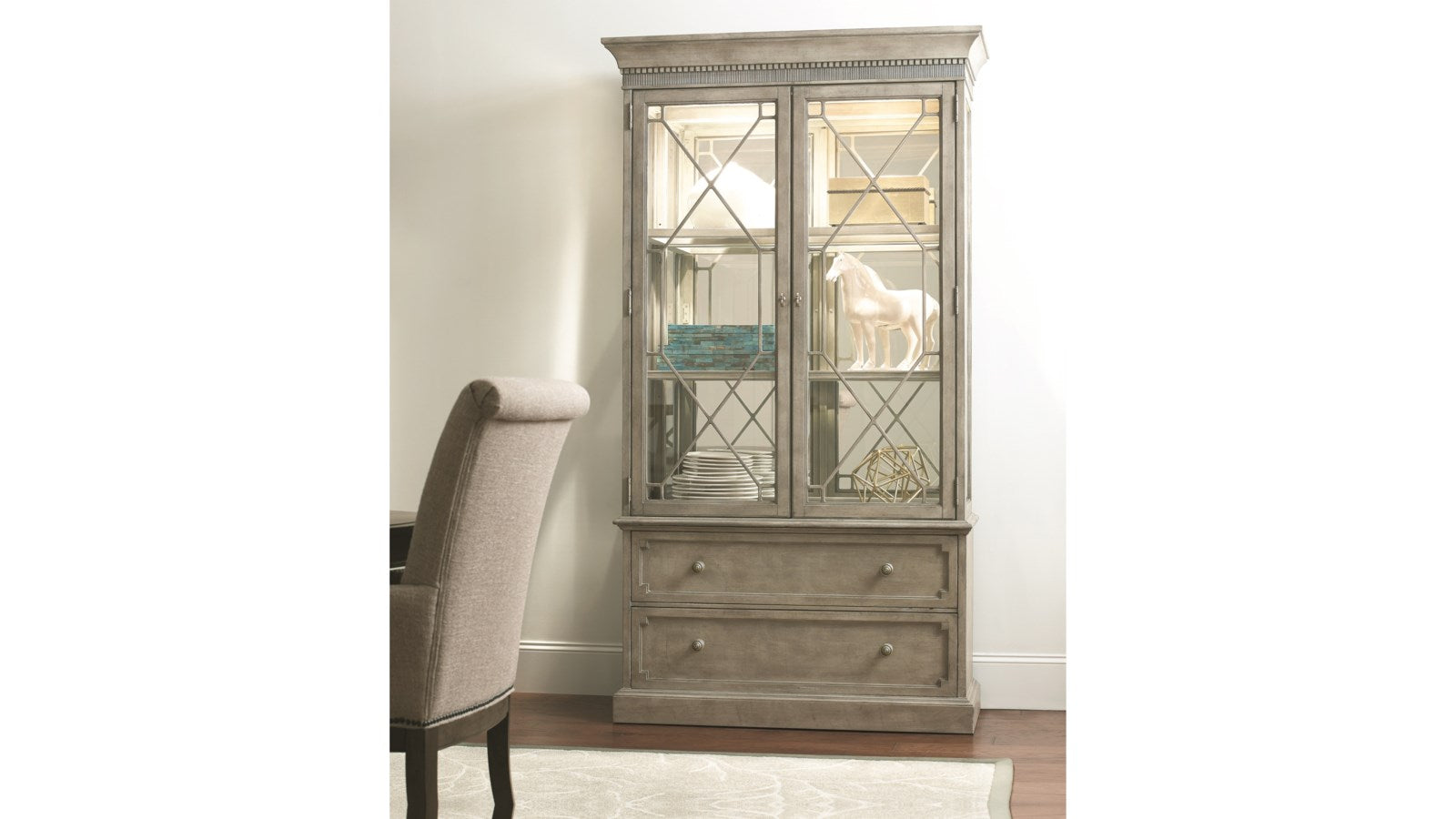 American Drew Savona Larsson China Cabinet Complete