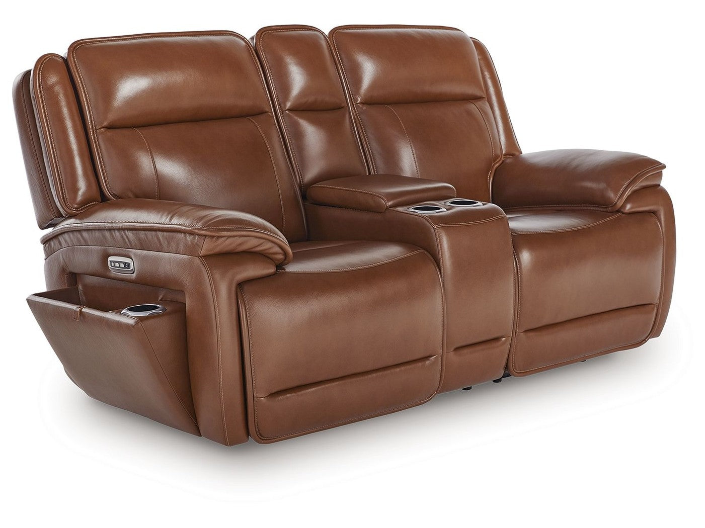 Healy Pier - Power Reclining Loveseat With Console / Adj Headrest - Chocolate