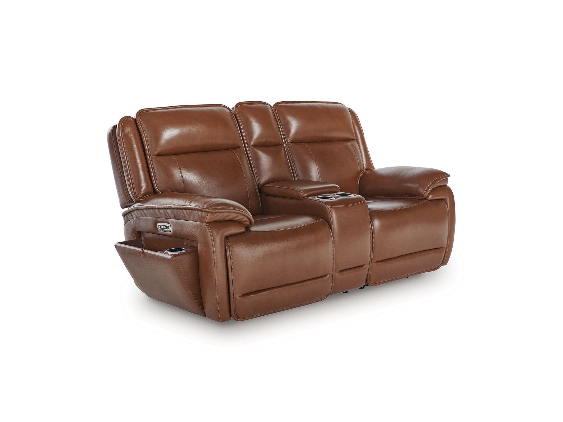 Healy Pier - Power Reclining Loveseat With Console / Adj Headrest - Chocolate