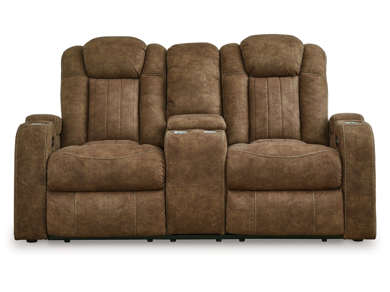 Wolfridge - Power Reclining Loveseat With Console /Adj Hdrst - Brindle