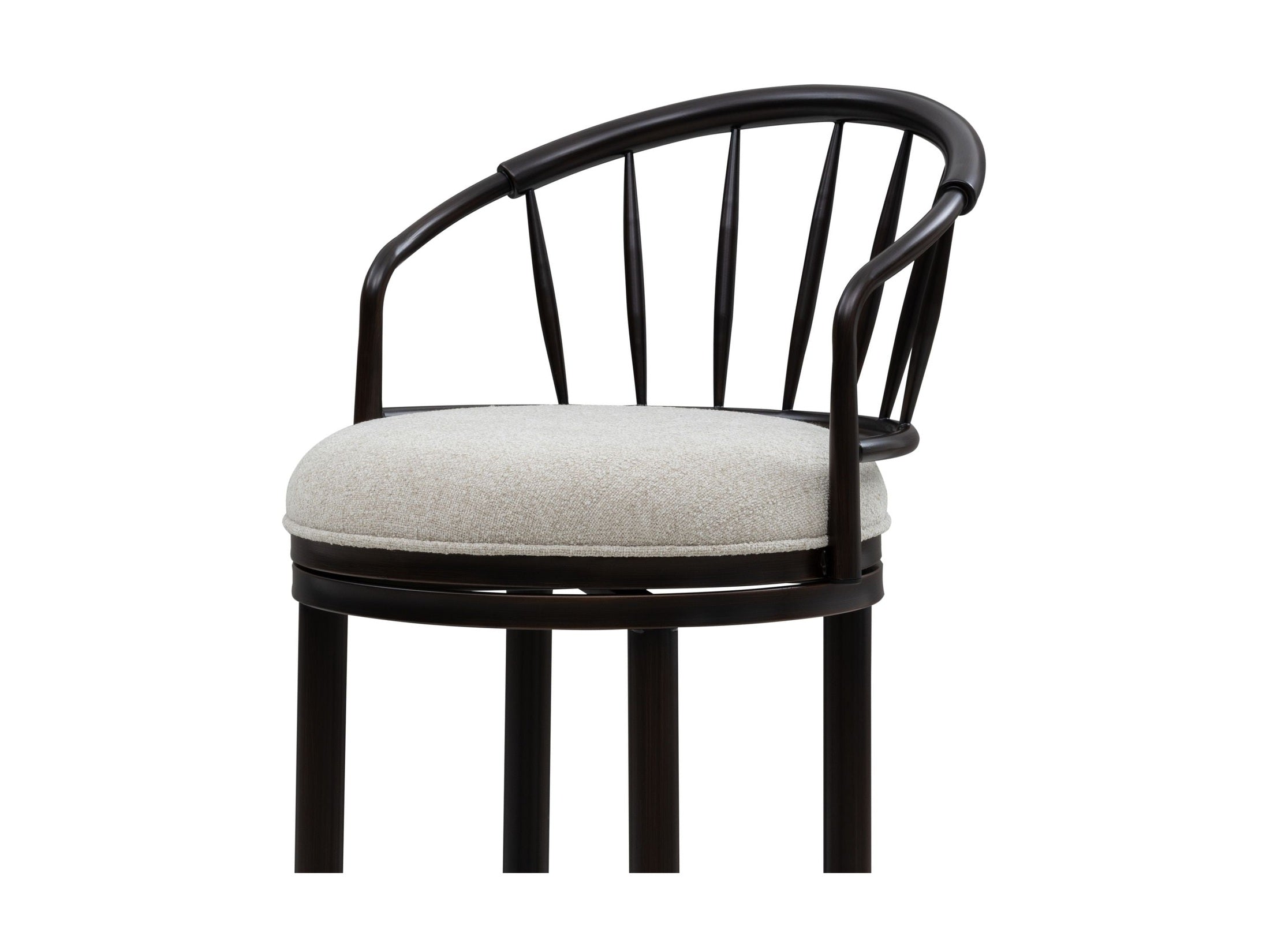 Luther - Commercial Grade Steel Frame Fabric Upholstered Swivel Bar Height Barstool