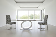 The Eye dining table with marble top by Stone Imternational