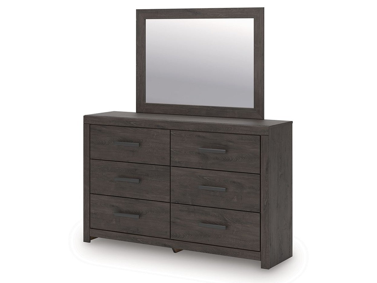 Prendonea - Dresser and Mirror - Charcoal