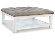 Kanwyn - Uph Ottoman Cocktail Table - Whitewash