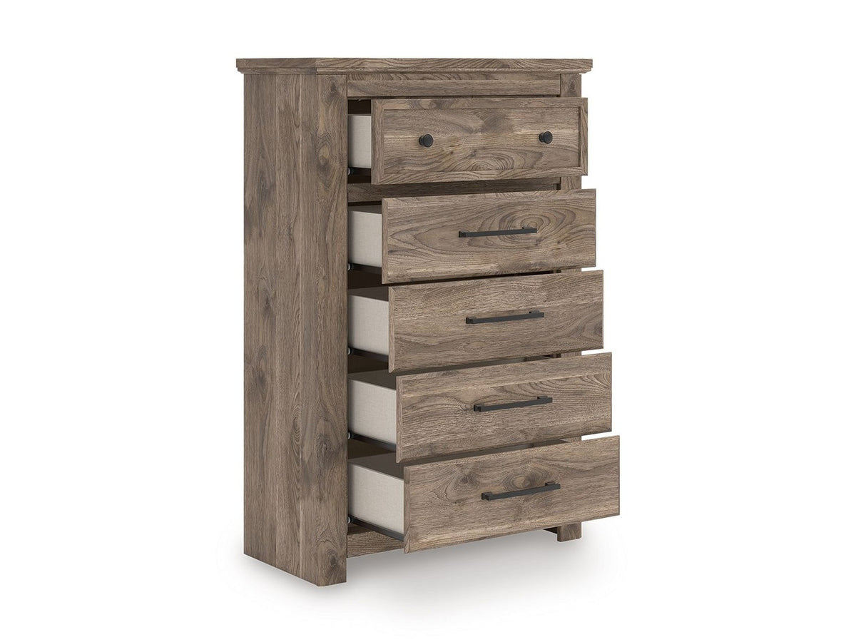 Rusticott - Five Drawer Chest - Brown