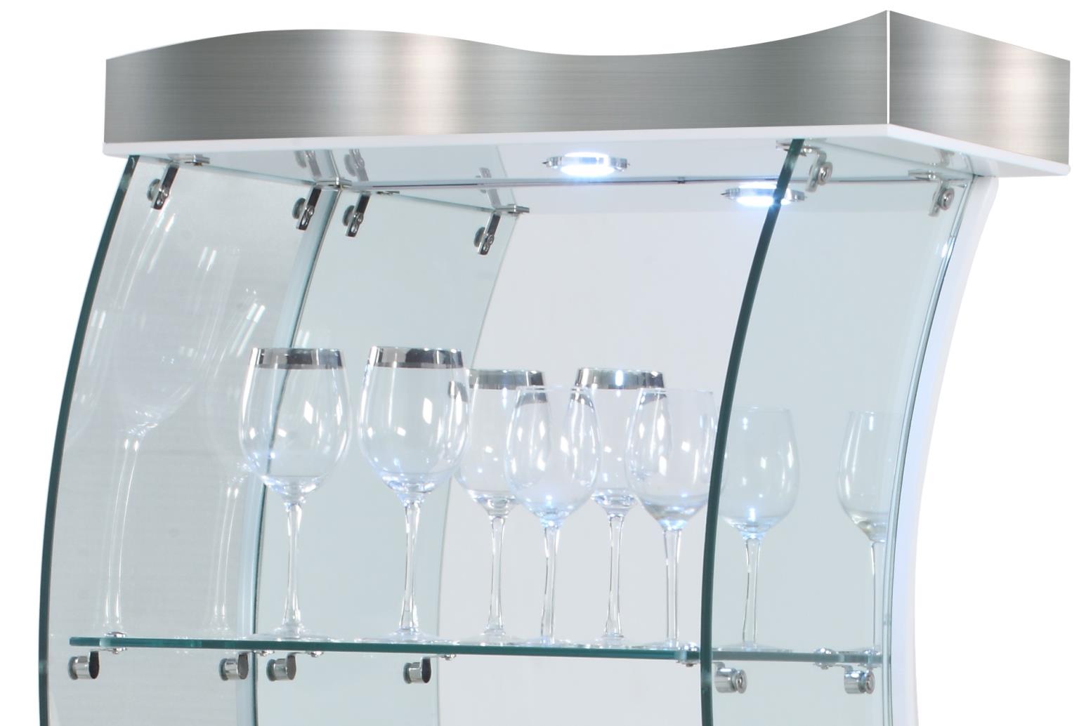 6618 S-shaped Curio, White