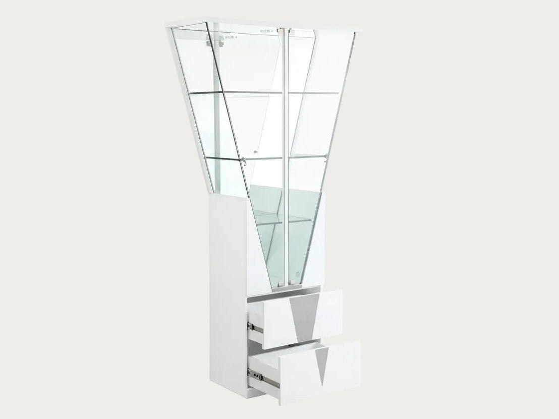 6625 Curio display cabinet with glass shelves on a white background