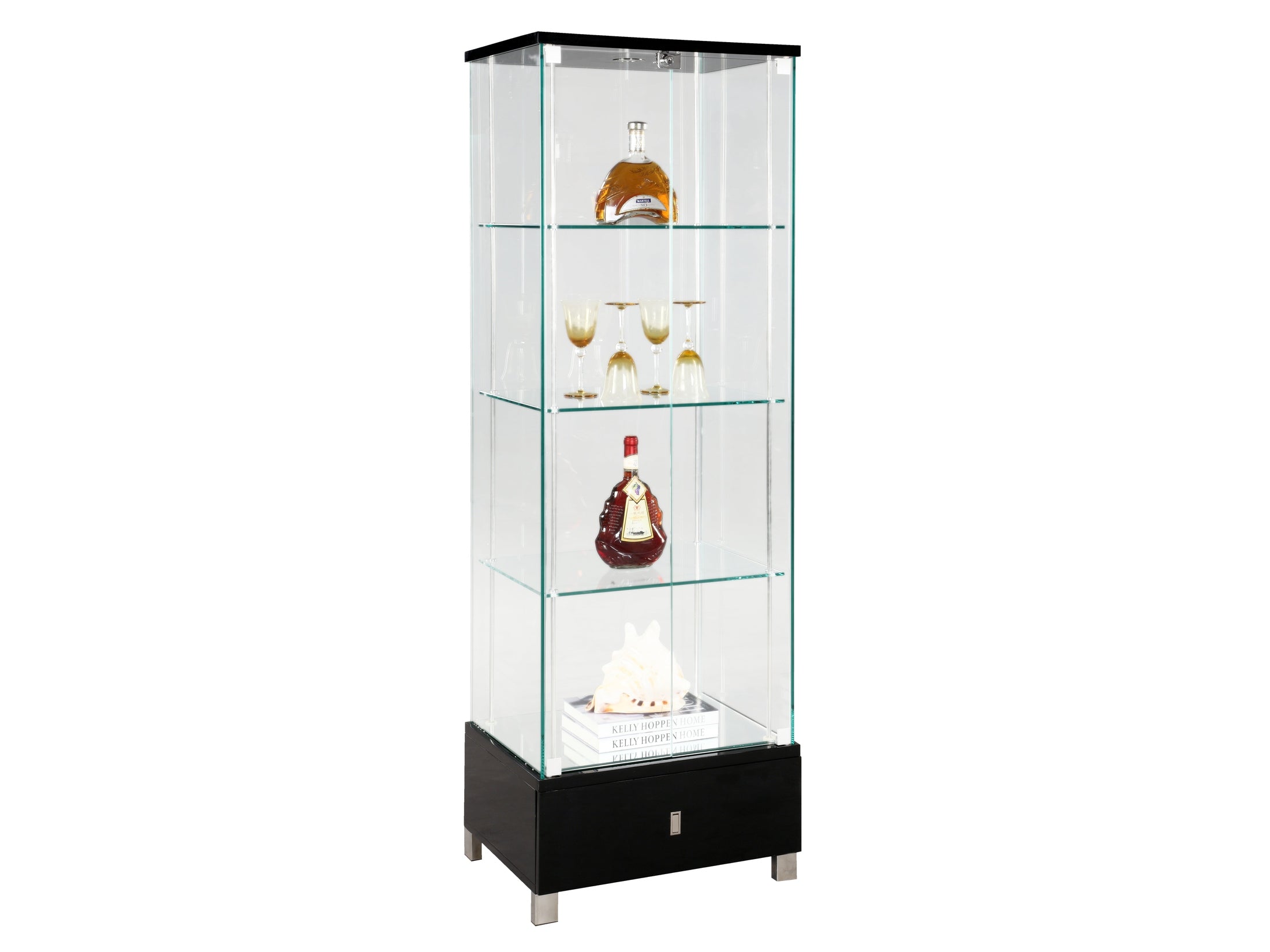 Glass Curio 6628 in Black