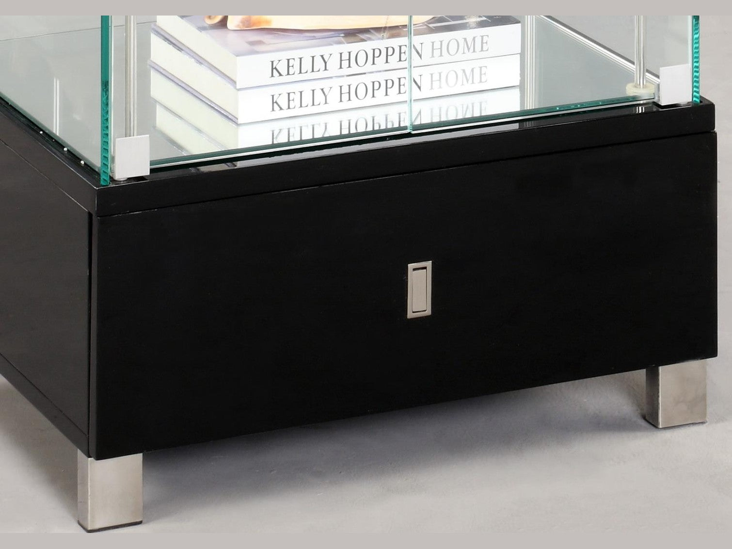 Glass Curio 6628 in Black