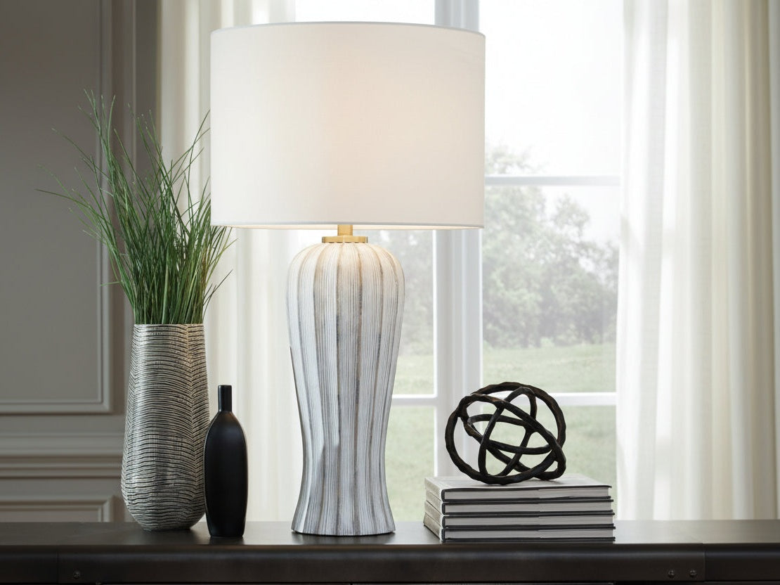 Lanwell - Poly Table Lamp - Antique Gray