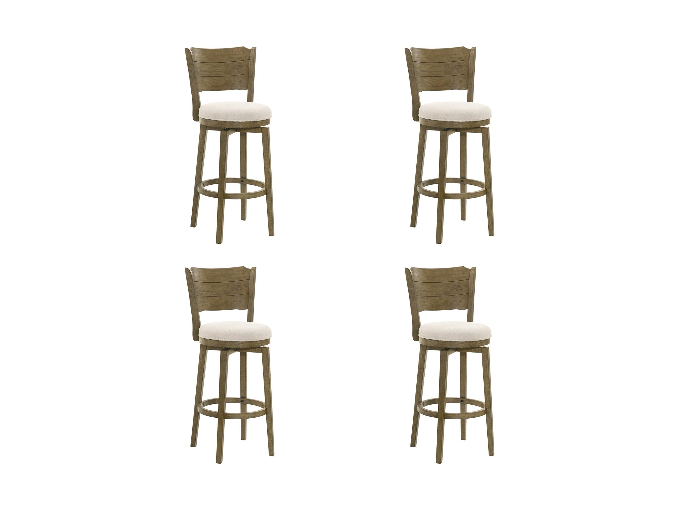 Winsley - Coastal Modern Swivel Wood Bar Height Kitchen Bar Stool