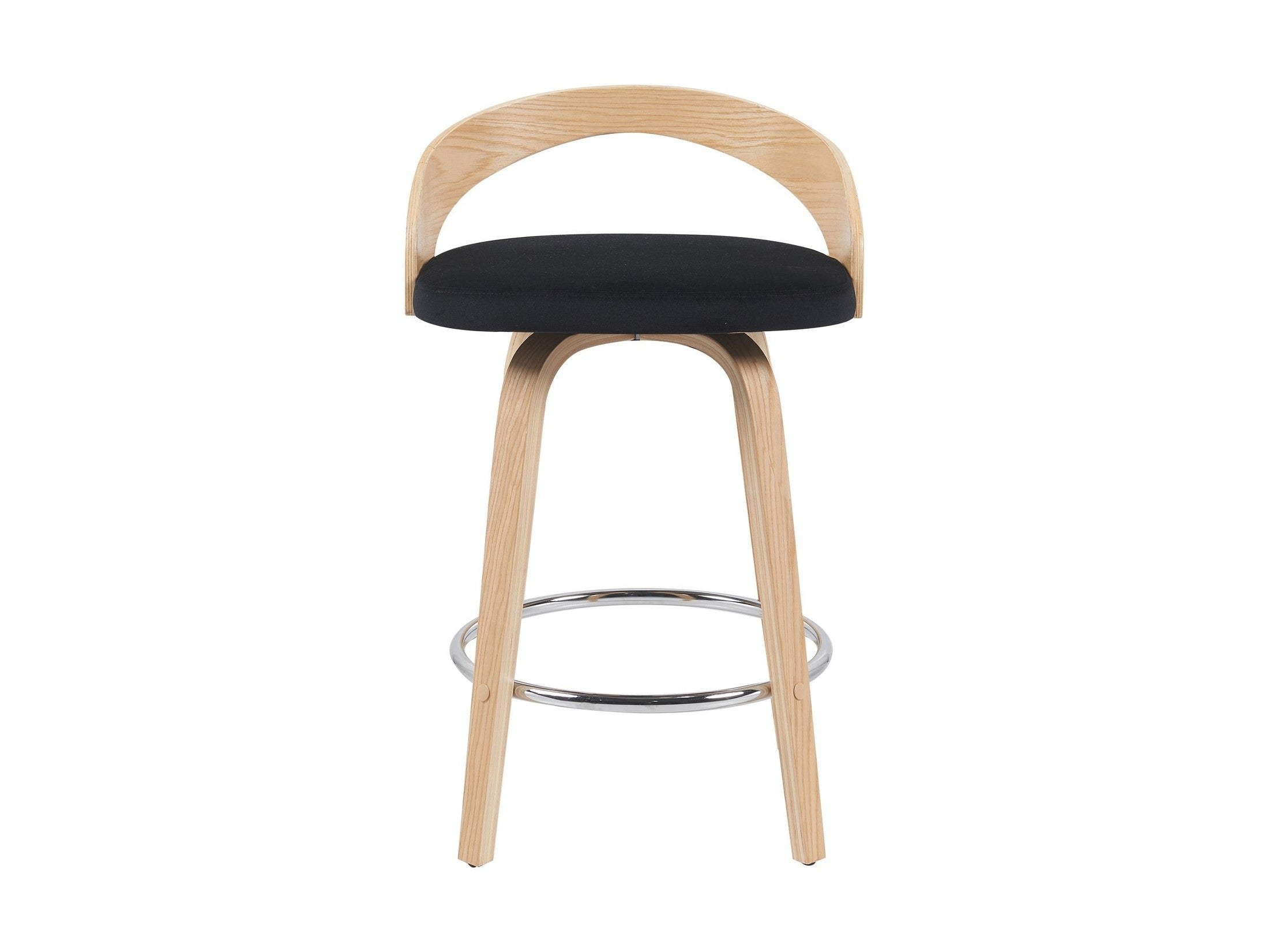 Sonia - Modern Swivel Counter Height Bar Stool - Patterned Oak Wood Finish
