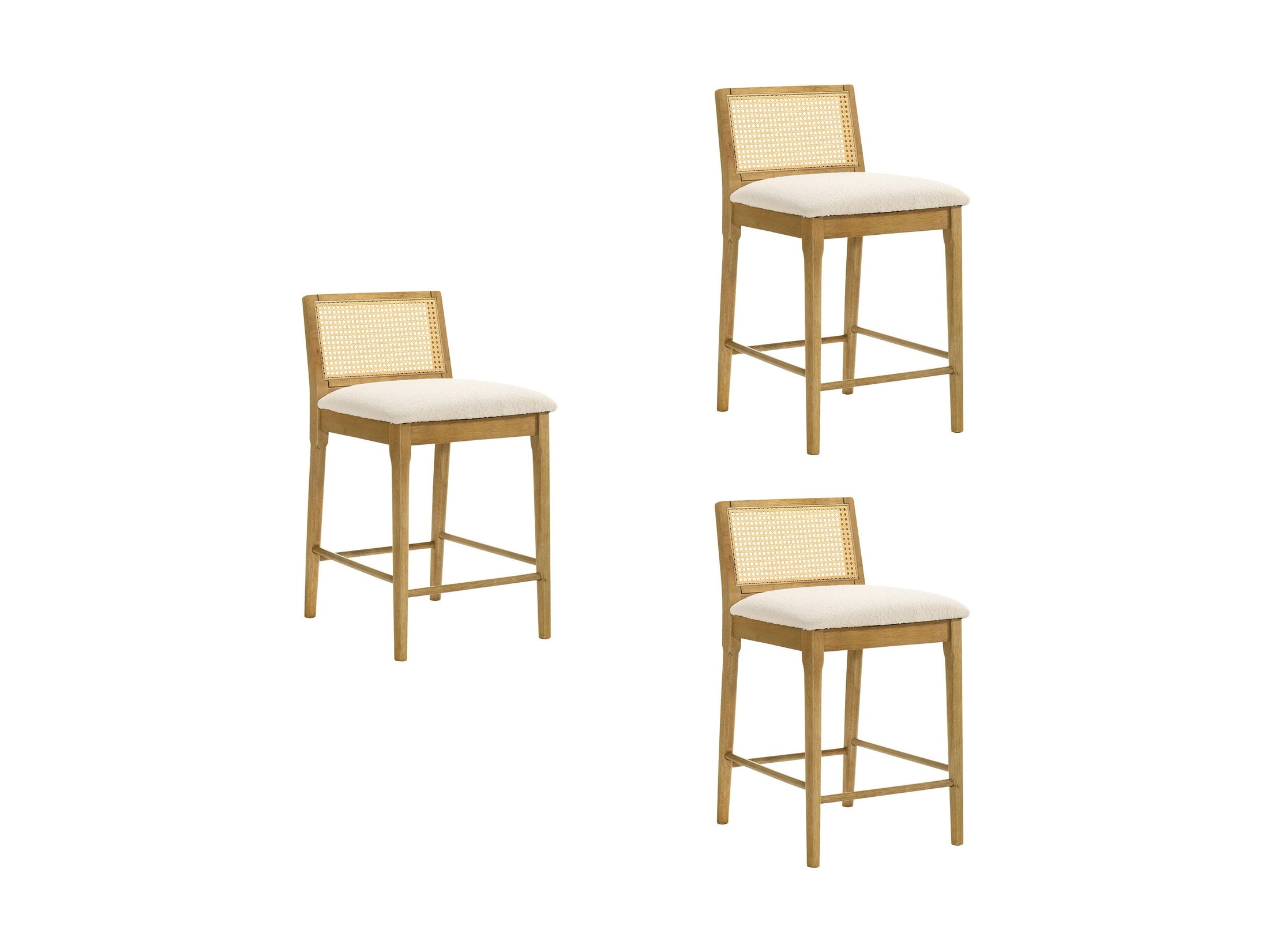 Tobias - Coastal Modern Wood Counter Height Kitchen Bar Stool
