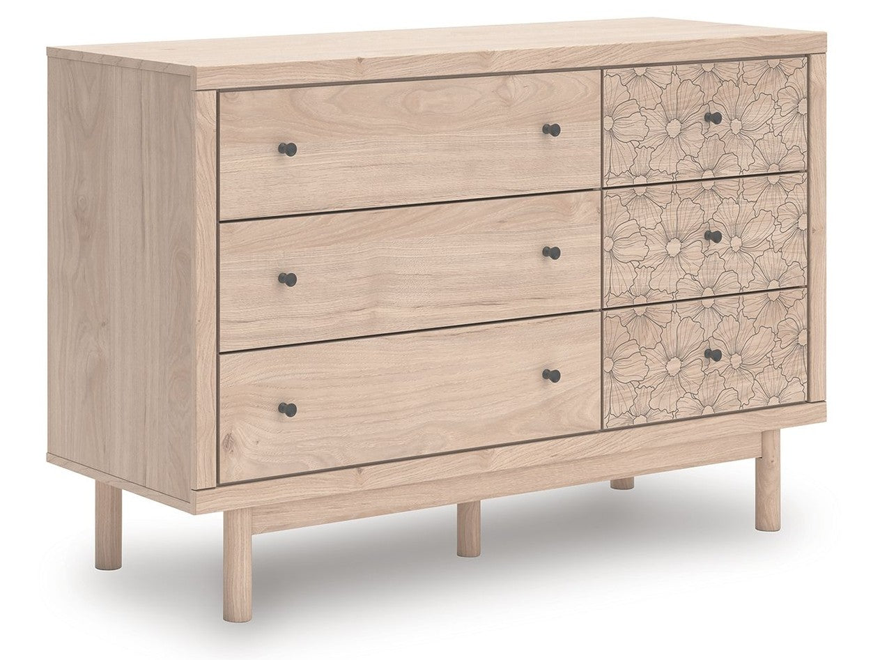 Shapella - Six Drawer Dresser - Tan