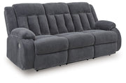 Observation - Reclining Power Sofa With Drop Down Table - Steel