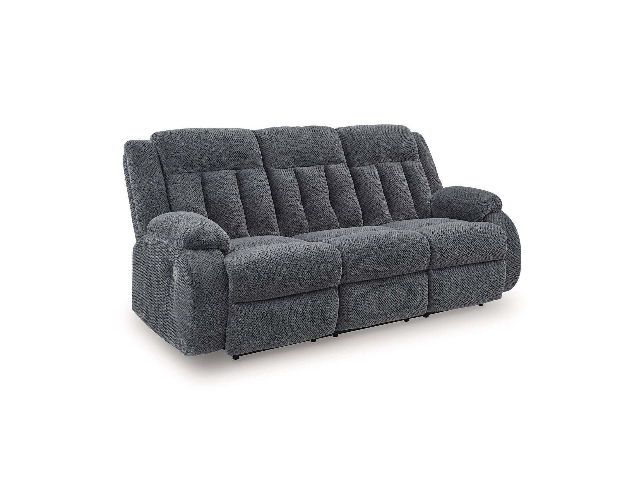 Observation - Reclining Power Sofa With Drop Down Table - Steel