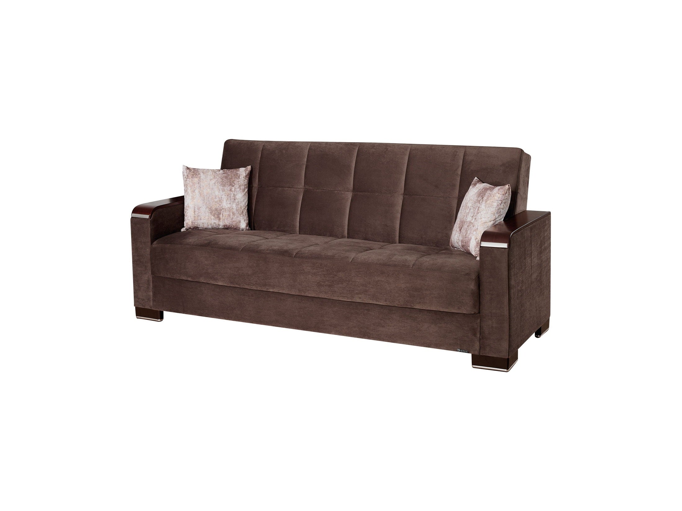 Ottomanson Armada X - Upholstered Convertible Wood Trimmed Sofabed With Storage - Microfiber