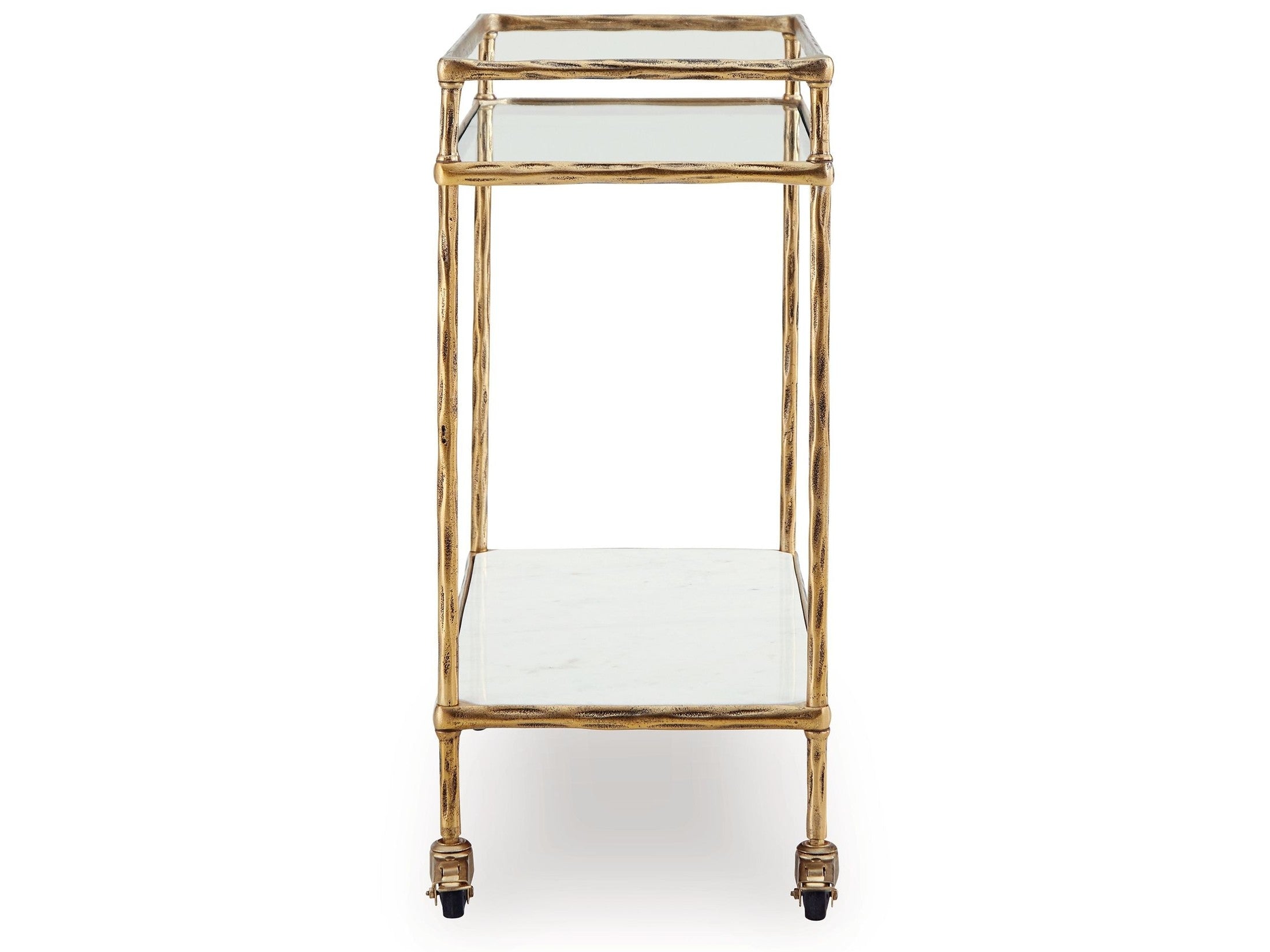 Plattfield - Bar Cart - Antique Gold Finish