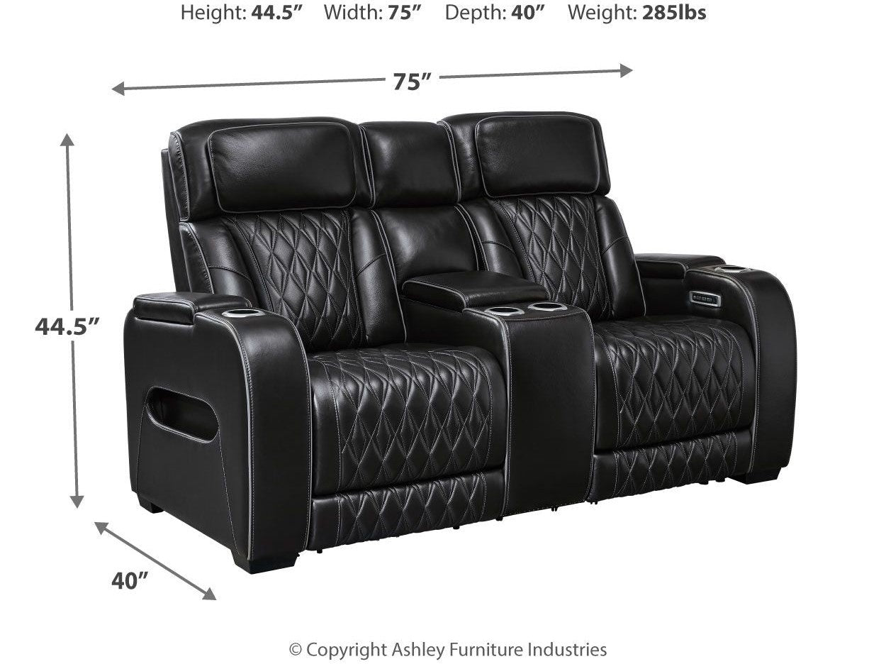 Boyington - Power Reclining Loveseat With Console/Adj Hdrst
