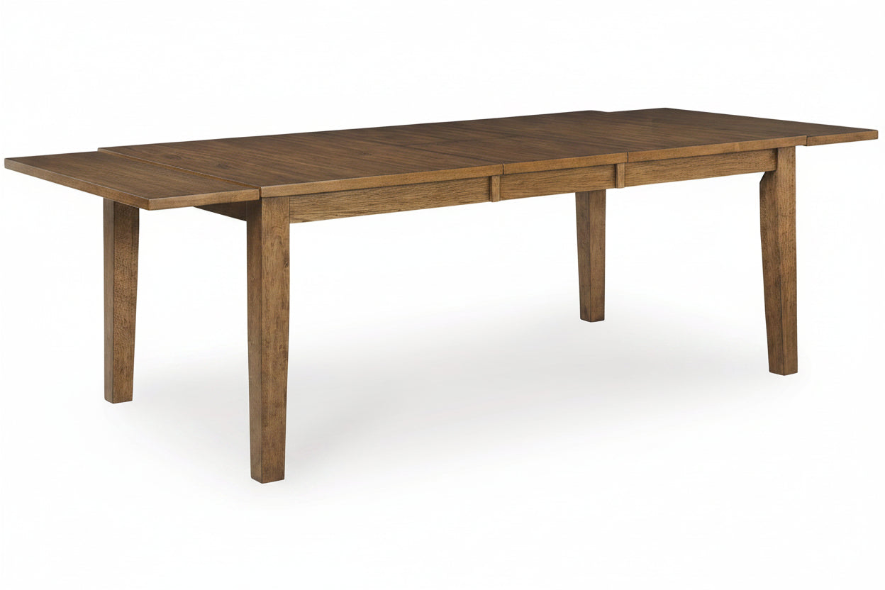 Wooden dining table with a white background