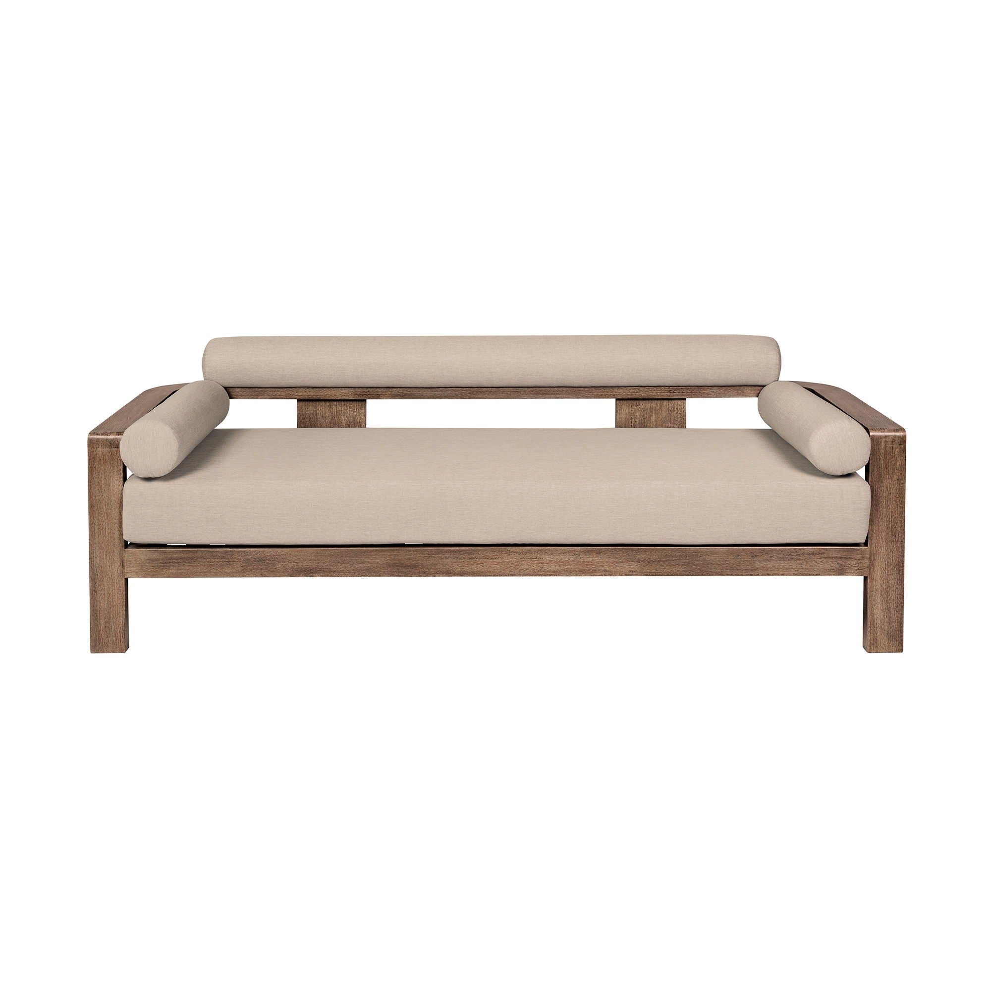 Relic - 4 Piece Outdoor Patio Conversation Set - Weathered Eucalyptus / Taupe