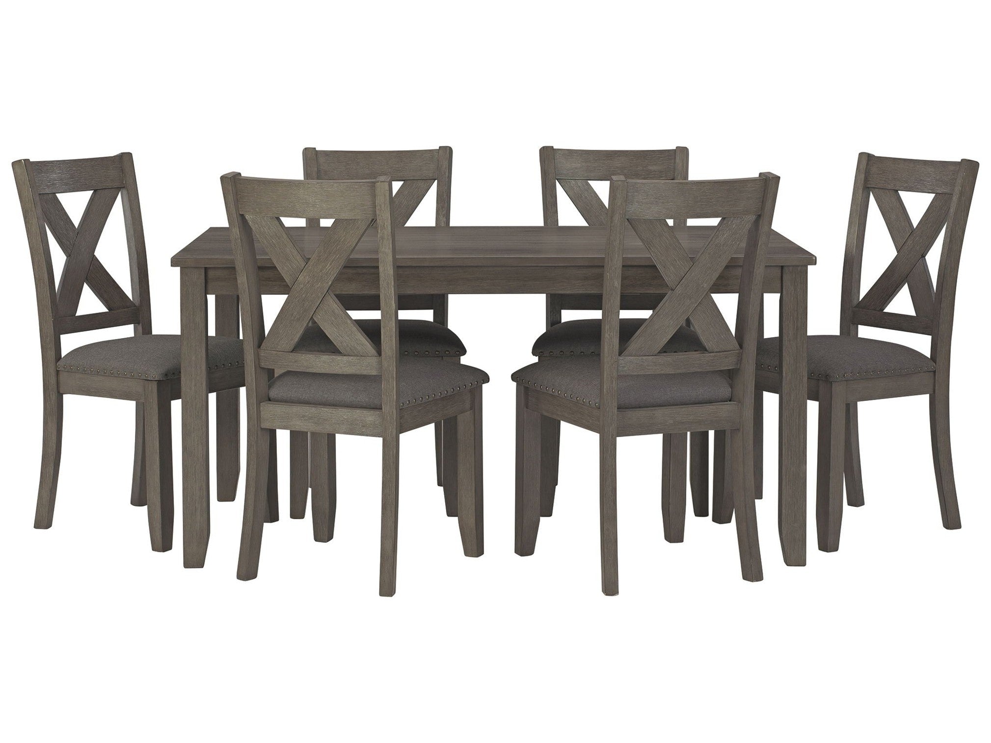 Caitbrook - RECT DRM Table Set (Set of 7) - Gray