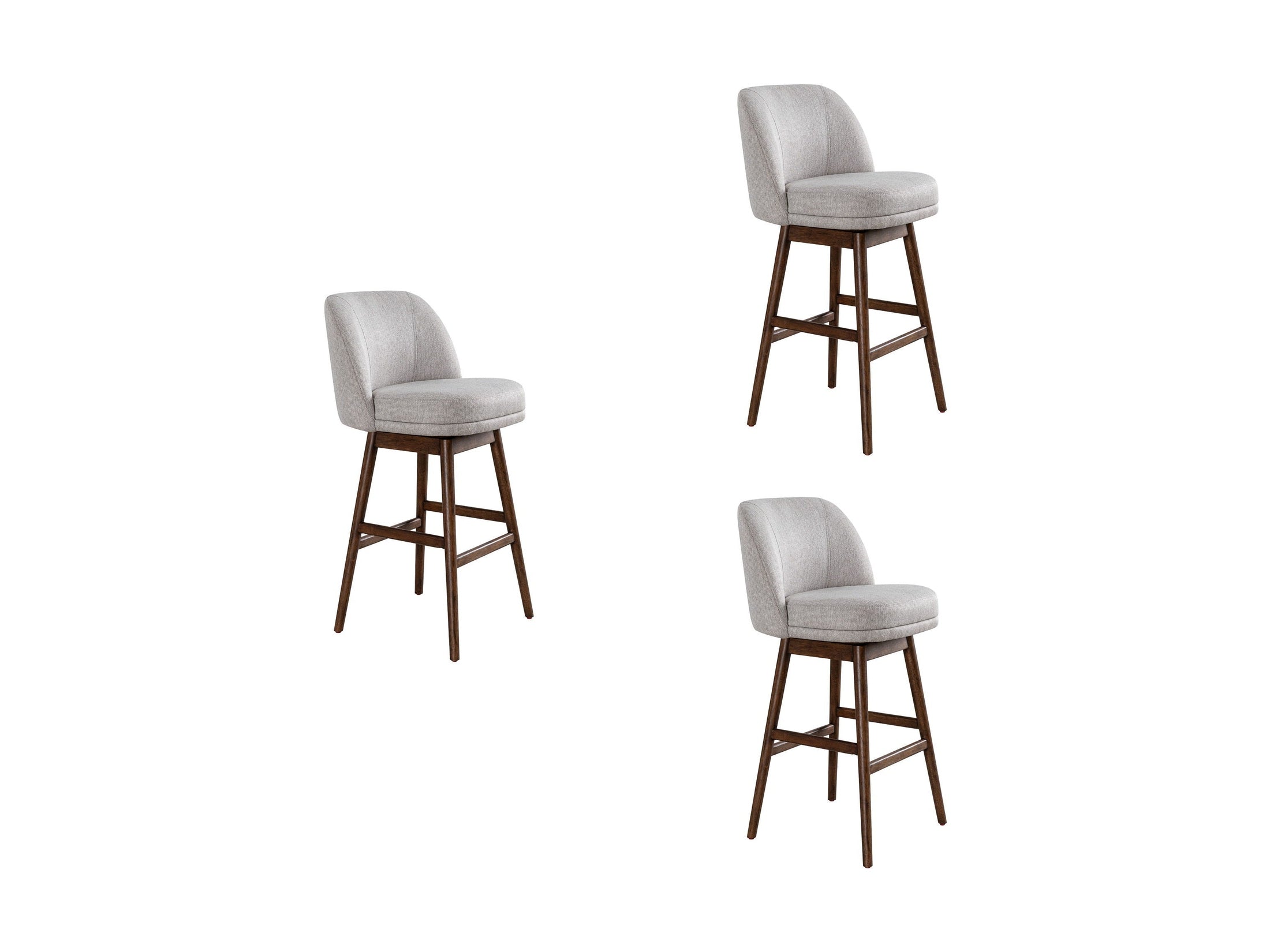 Sadie - Solid Wood Upholstered 30" Bar Height Swivel Barstool