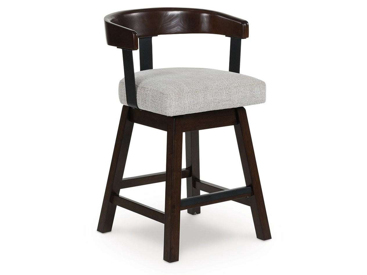 Haddigan - Upholstered Swivel Barstool (Set of 2) - Dark Brown